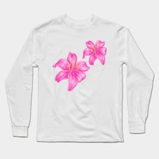 pink lily flower Long Sleeve T-Shirt